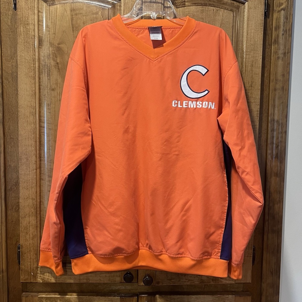 Vintage Clemson Tigers Pullover Mens Medium Orange Knights Apparel Embroidered